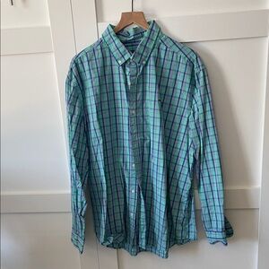 Vineyard Vines Blue and Green Plaid Shirt